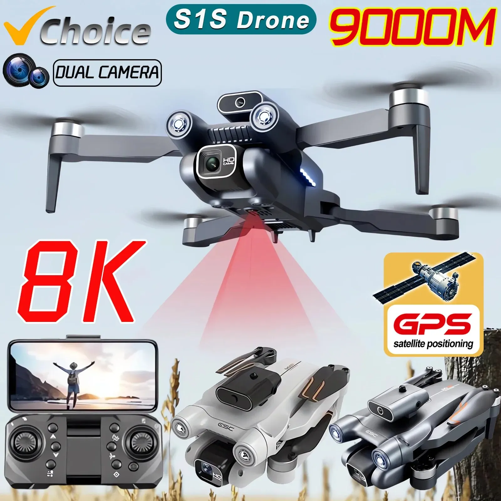 New S1S 5G GPS Drone Camera 8K - Drone Camera Professional 评论和价格